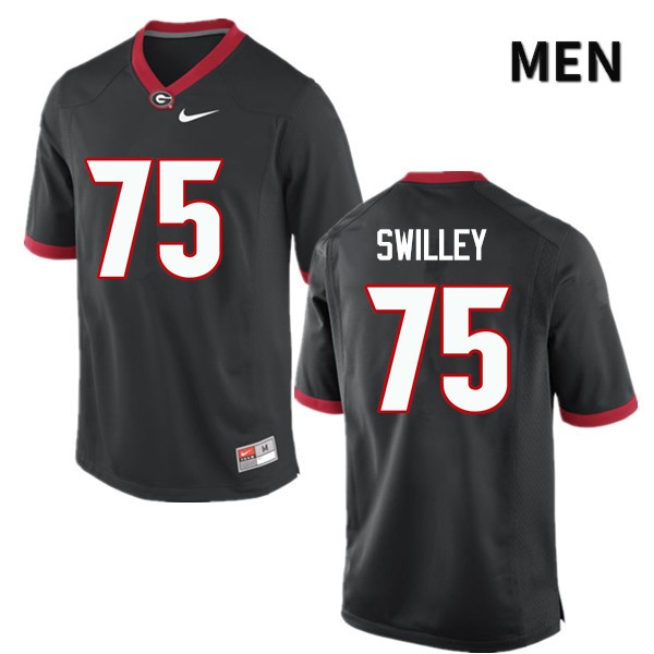 Georgia Bulldogs Men's Thomas Swilley #75 Black Stitched College UGA Football Jersey 23ZV012HI